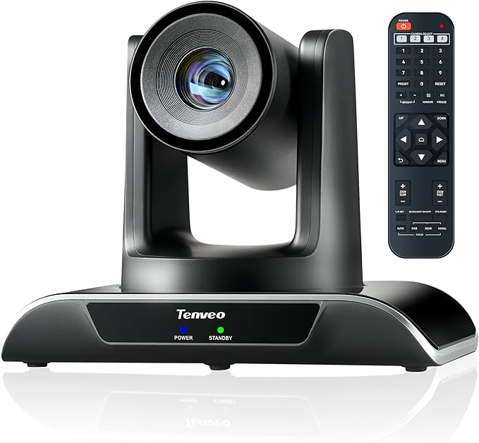 Tenveo 10X Optical Zoom PTZ Conference Room Camera, USB3.0/HDMI FHD 1080P 60FPS, for Video Conferencing Business Meeting Live Streaming Church Services Worship Events Education Zoom Teams OBS