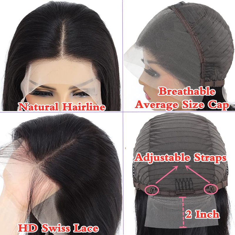 Short Bob Wig - 13x4 Frontal Human Hair Wigs for Black Women | 180% Density, Pre-Plucked, 10 Inch
