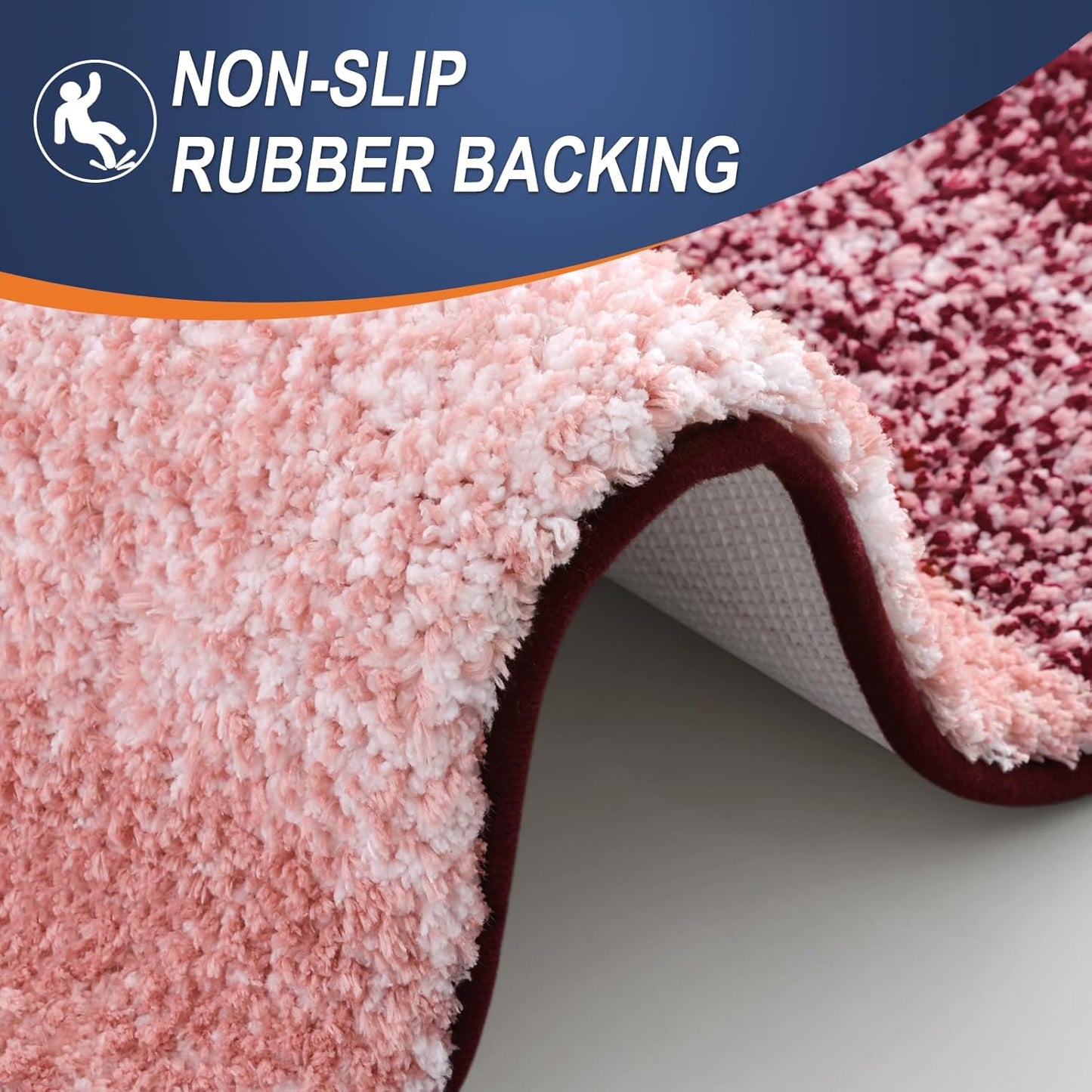 OLANLY Bathroom Rugs - Extra Soft Microfiber Mat 36x24 | Quick Dry & Machine Washable, Red