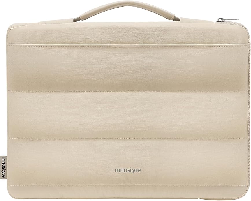 Sand Puffy Laptop Sleeve 16-Inch Fluffy Protective Sleeve for MacBook Pro 16/Air 15, Dell XPS 15, HP, for Travel & College
