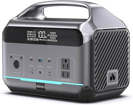 Portable Power Station 1200W Surge, 288Wh LiFePO4 Battery Solar Generator, Power Bank with 600W AC Outlet 110V, PD 100W Output Fast Charging for Outdoors Camping, Home Emergency, Hunting Blackout