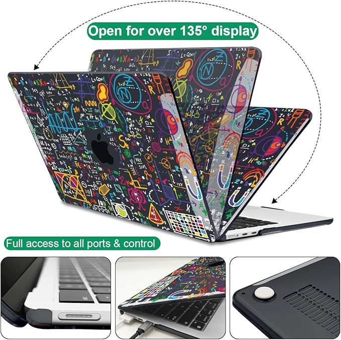 LCMOCICO for MacBook Air 13 Inch Case 2026 2025 2024 2023 2022 Release M5 A3449 M4 A3240 M3 A3113 M2 A2681, Scratch Resistant Plastic Hard Shell Case for MacBook Air 13.6 M5, Abundant Formula1