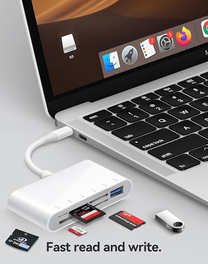 Oyuiasle USB C SD Card Reader USB-C to SD MicroSD XD Picture MS Memory Stick Compact Flash Cards, Type C 6 Slots Trail Cameras Viewer Adapter for iPhone 15 16 iPad Mac Laptop MacBook More USBC Devices
