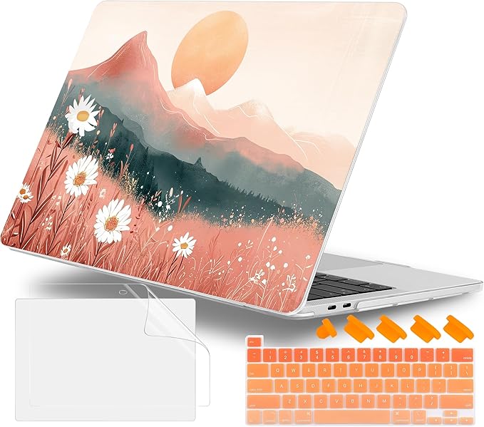 Lepeoac for MacBook Pro 16 inch Case 2019 2020 Release Model A2141, Plastic Hard Shell Cover with Keyboard Cover & Screen Protector for MacBook Pro 16 inch with Touch Bar & Touch ID, Mountains
