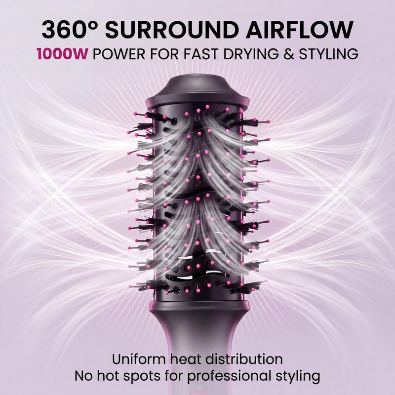 Hair Dryer Brush Blow Dryer 4-in-1 Hot Air Styler, Blowout Brush Hair Dryer Styler & Volumizer with Ionic |Oval Large Barrel|Anti-frizz Blowout for Medium Long Hair [NOT for Short Hair] 3.5''