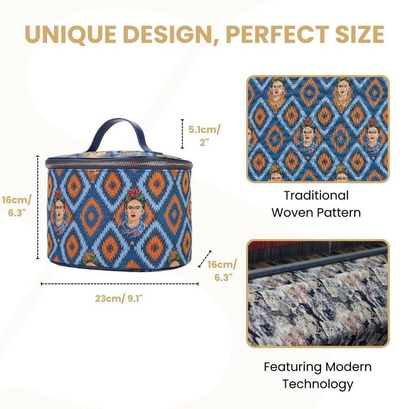 Signare Tapestry Toiletry Bag Makeup Organizer bag for Women with Mexican Folk Art Design