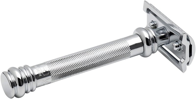 Merkur 38C Double Edge Safety Razor | Chrome Finish, Extra Large Grip, Eco-Friendly Design