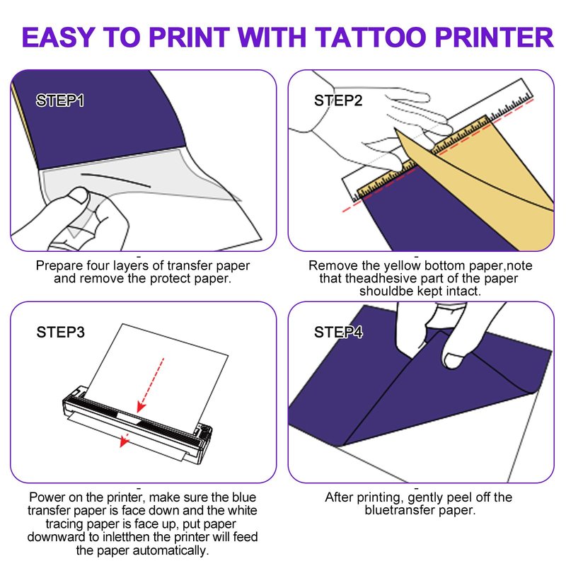 DODOXCX Tattoo Stencil Printer Machine for Tattoo Beginners&Artists,with 3pcs Tattoo Transfer Paper,Portable Wireless Bluetooth Thermal Inkless Tattoo Printer Compatible with Phone/Pc