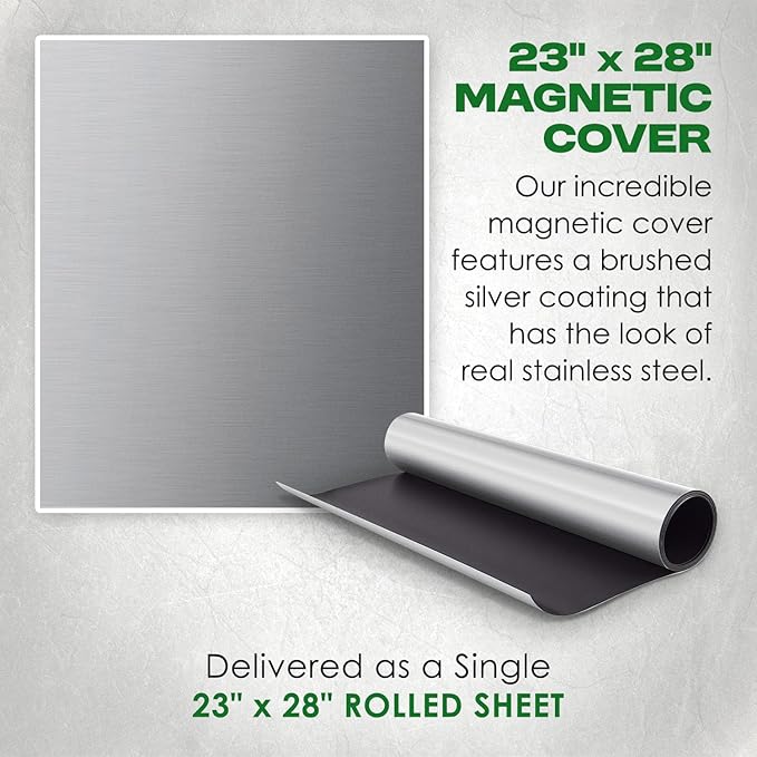Stainless Steel Dishwasher Magnet Cover (23" x 28" Sheet) magnetic dishwasher cover panel Refrigerator Appliance Covers, Black Appliances Decorate Sticker cover for front of dishwasher