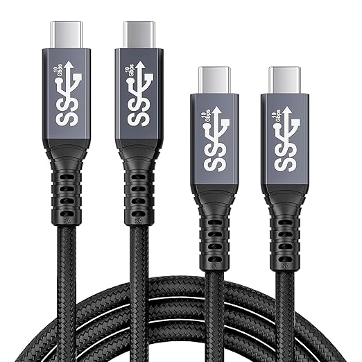 HOTUTUKI 2pack USB c Cable 3.3FT,usbc to usbc 3.1,10gbps Data Transfer USB-c Video 4K Monitor Cable 100W High Speed Fast Charging Cord Compatible with Thunderbolt3