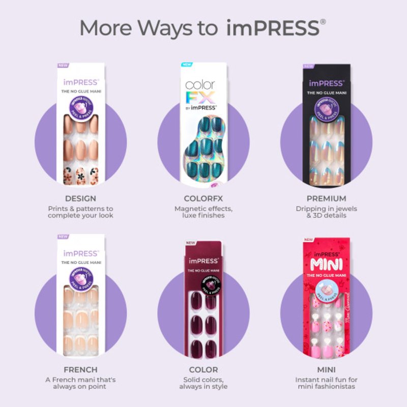 Kiss Impress No Glue Mani Press On Nails Kit, Reddy or Not, 30 Red Peel and Stick Nails, Super Slim Short Squoval, Glossy Gel Finish, PureFit Technology, Includes Prep Pad, Manicure Stick & Mini File