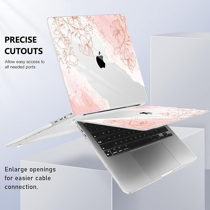 Lepeoac for MacBook Pro 16 inch Case 2019 2020 Release Model A2141, Plastic Hard Shell Cover with Keyboard Cover for MacBook Pro 16 inch with Touch Bar & Touch ID - Watercolor Floral