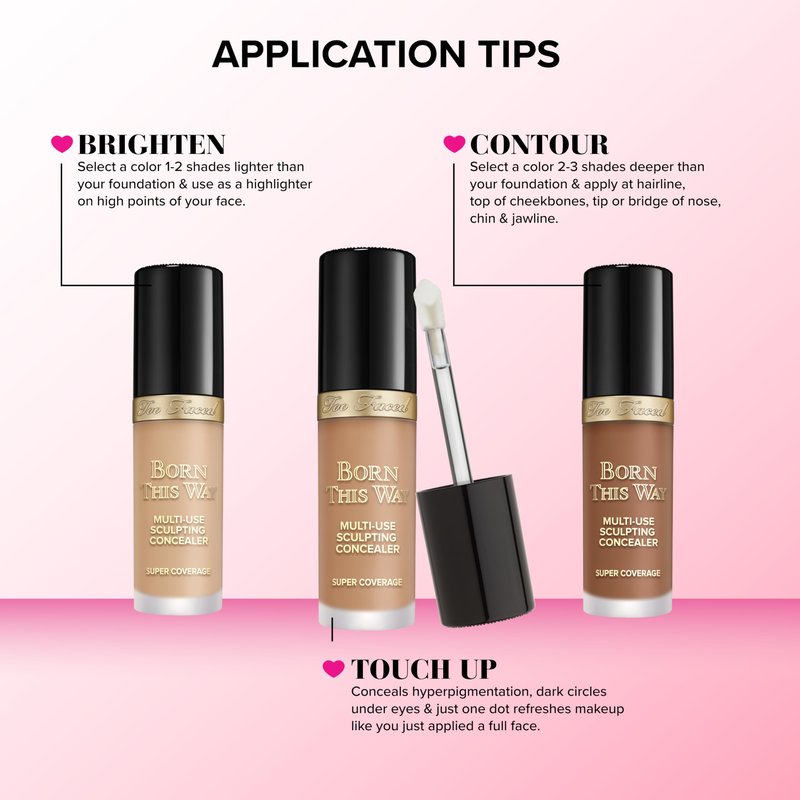 Too Faced Born This Way Super Coverage Multi-Use Concealer | Full-Coverage Hydrating Concealer for Dark Circles & Blemishes with Natural Finish | Hyaluronic Acid & Coconut Water, Almond, 0.45 Fl Oz