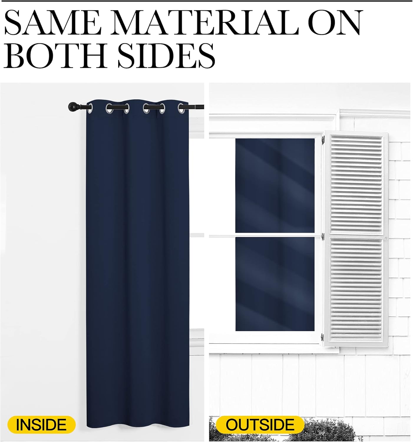 NICETOWN Long Window Drapes - Grommet Top Curtains for Living Room & Guest Room | Navy, 42" x 95" (2 Pieces)