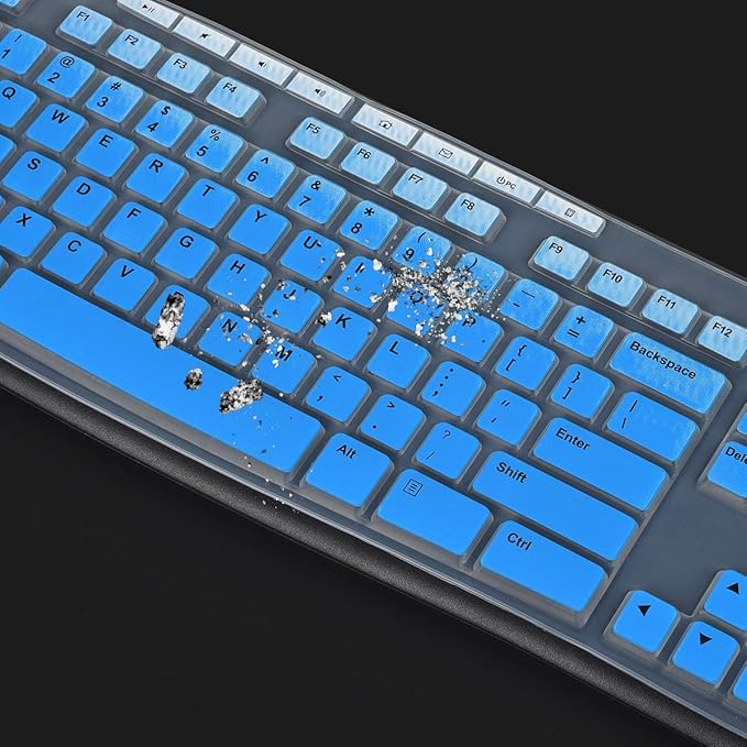 Keyboard Cover for Logitech MK370 MK295 MK270 K270 Keyboard, Logitech MK370 MK270 K270 Keyboard Skin Protector - Gradual Blue