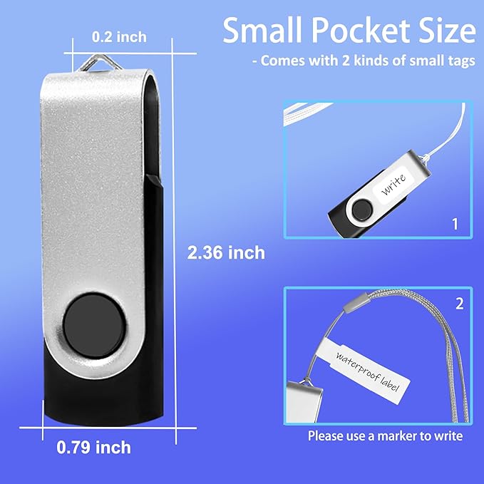 Nicepicten Thumb Drive 2GB USB Flash Drives 20 Pack 2 GB USB 2.0 Jump Drives Multipack Flash Memory Stick Zip Drive Pendrive 20Pack with 20PCS Lanyards Label (Green Sliver 2Gig)