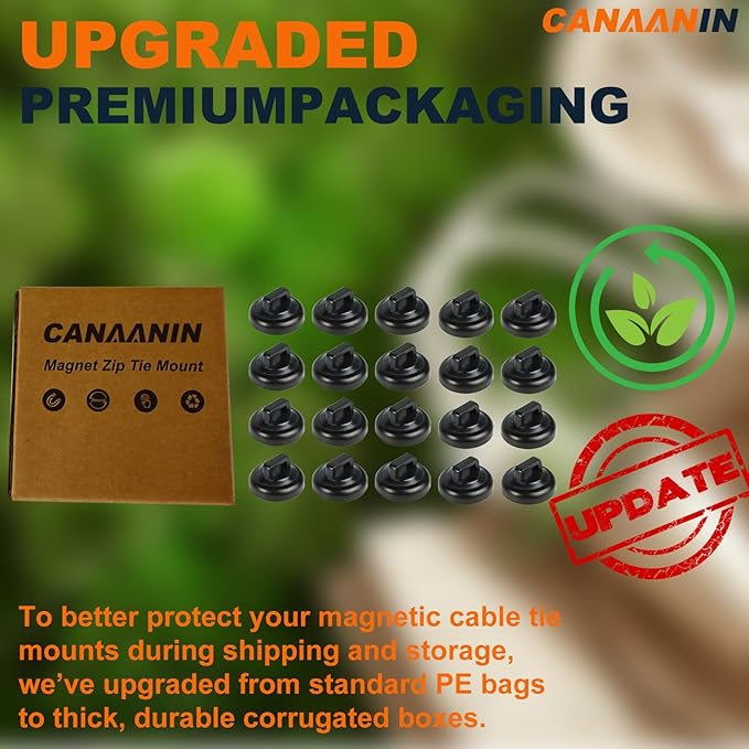 CANAANIN Magnet Zip Tie Mount Clips Magnetic Zip Ties Mount Base Holder Strong Wire Cable Holder Mount Wire Clips Management for Home Office Marine Electrical Wiring (D19 20 Pcs)
