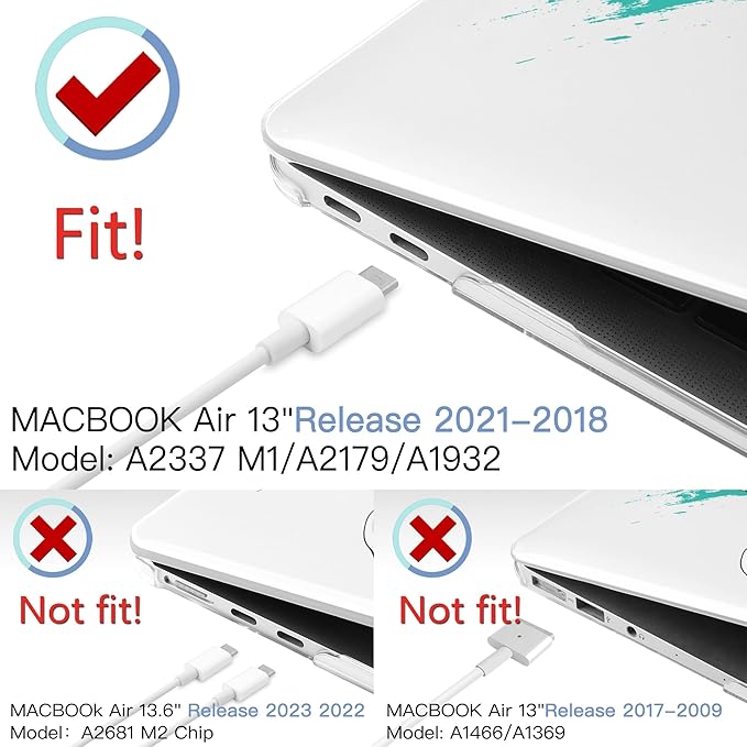 MEEgoodo for MacBook Air 13 inch Case 2021 2020 2019 2018 Released A2337 M1 A2179 A1932 with Touch ID, Plastic Hard Shell & Keyboard Cover Compatible with MacBook Air 13.3, Funny Giraffe