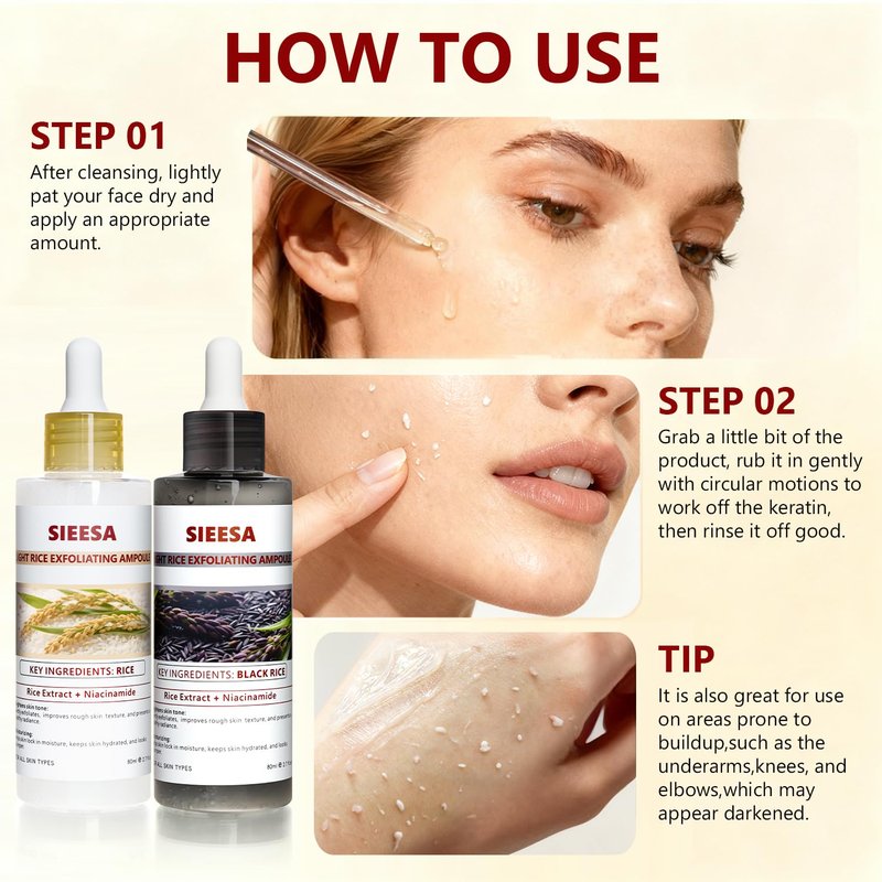 Rice Peel Shot,Peel Shot Glow Rice Ampoule Duo, White&Black Rice Exfoliant,Removes Dead Skin and Blackheads,Niacinamide Controls Oil Salicylic Acid Gentle Pore Clean, For Various SkinS(5.4 fl oz)