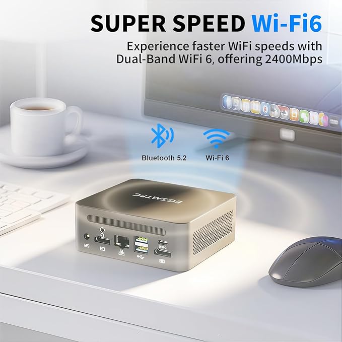 EGSMTPC Mini Desktop Computer, Intel Core i5-12450H (Up to 4.40GHz), 16GB DDR4 RAM, 1TB M.2 SSD, Mini PC Supports Triple 4K Display, USB 3.2, Wi-Fi 6, BT 5.2, RJ45 2.5G, Win 11 pro