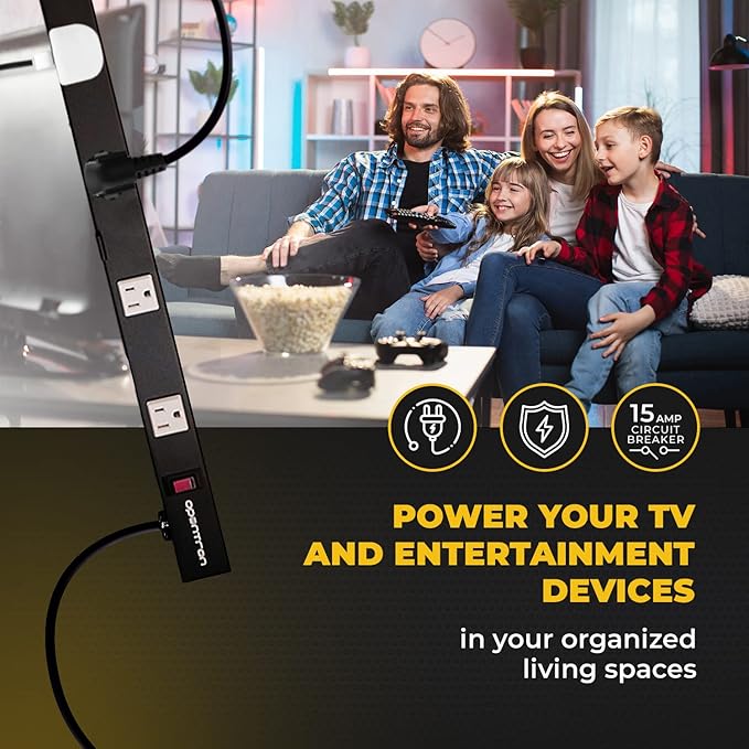 Opentron 12 Outlets 4 Feet Body Heavy Duty Metal Surge Protector Power Strip (12 outlets 15 feet Power Cord 4 feet Body)