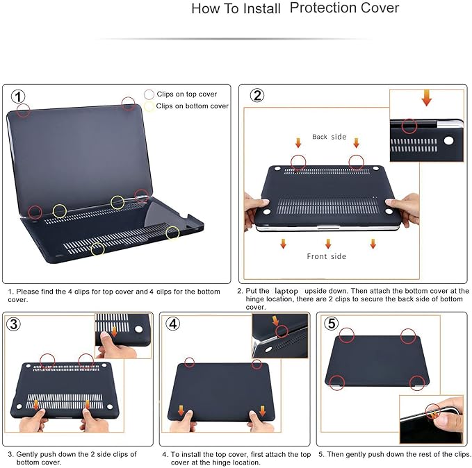 Black Gold Marble Laptop Cover Compatible with MacBook Air 13/13.3 Inch Case 2017 2016 2015 2014 2013 2012 2011 2010 A1466/A1369, AMCJJ Plastic Hard Shell Case & Keyboard Cover &Screen Protector