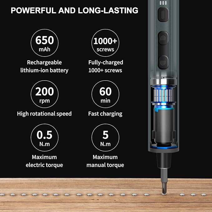 STREBITO 155 in 1 Electric Screwdriver Set, Small Electric Screwdriver Cordless with 140 S2 Magnetic Bits, Electronic Power Screwdriver Repair Tool Kit for RC, Computer, PC Building, Laptop