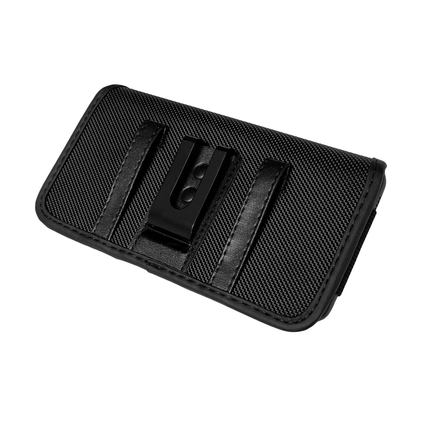 CELZEN Nylon Cell Phone Holster for Samsung Galaxy A23/A25/A26/S22/S23/S24/S25 Cricket Outlast 5g, icon 5,icon 6, Horizontal Case Canvas Waist Carrying Pouch with Belt Clip/Loops, Black