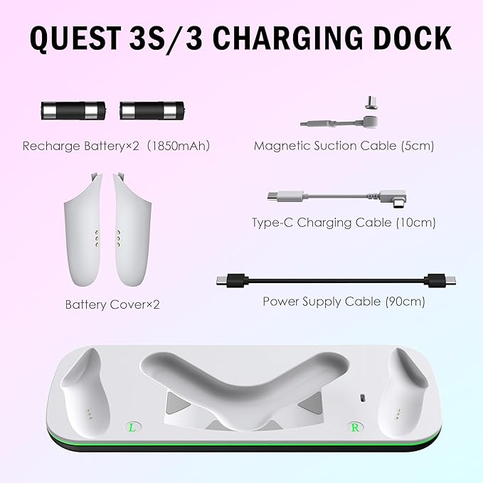Quest 3 Charging Dock, Charge Station for Quest3 & Quest 3S