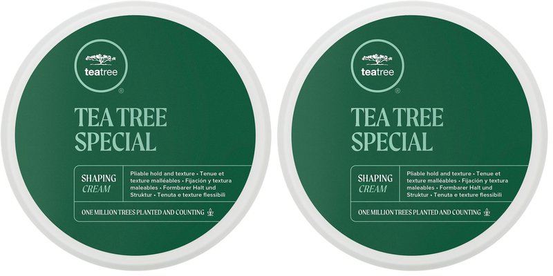 Tea Tree Shaping Cream,Hair Styling Cream,Long-Lasting Hold,Matte Finish,For All Hair Types,3 oz,(Pack of 2)