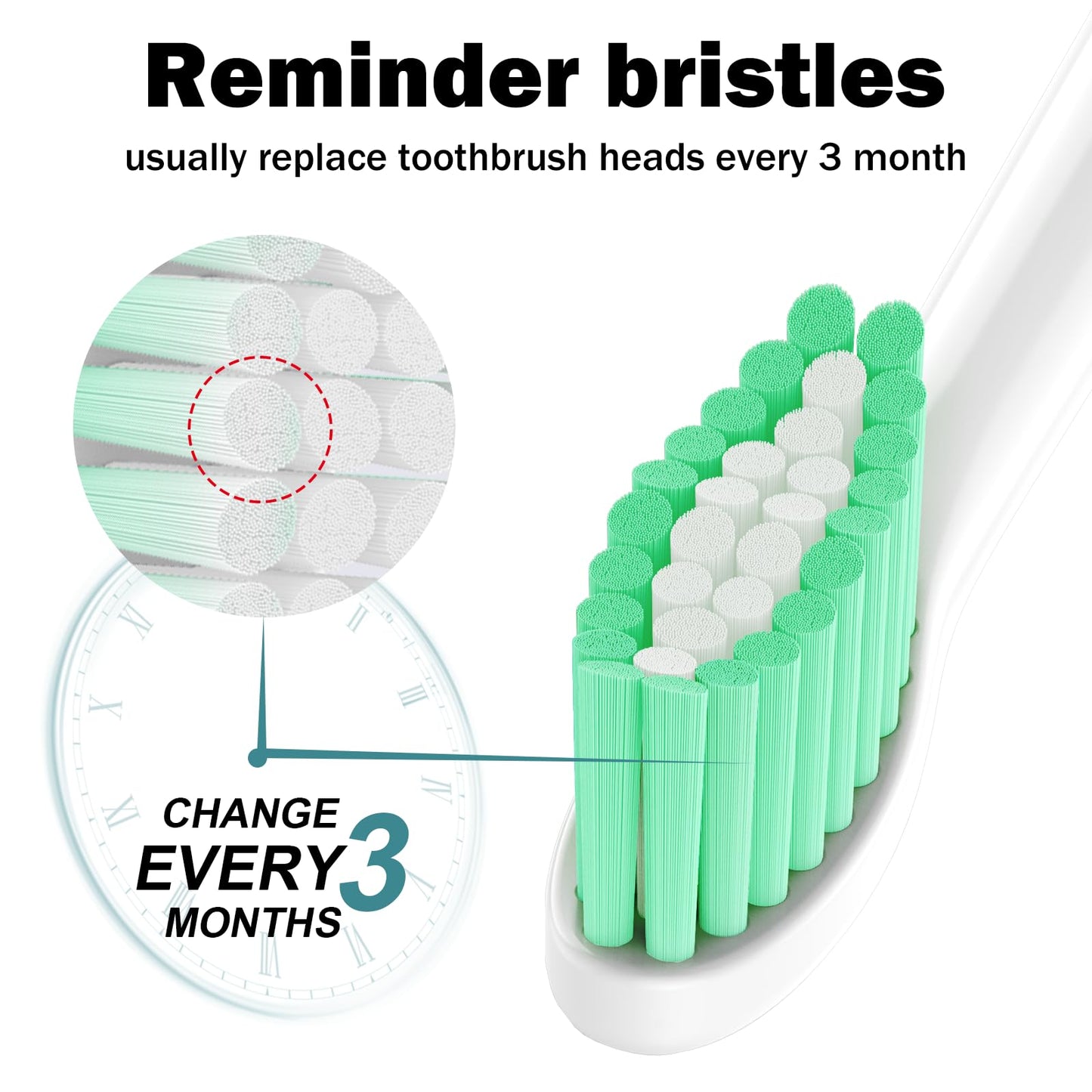 Toothbrush Heads for Philips Sonicare Replacement Brush Heads Fit E-Series Essence Xtreme Elite Advance and CleanCare, 6 Pack, HAPPYMOMO