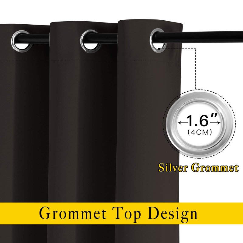 NICETOWN Toffee Brown Blackout Curtains 80 inch Length 2 Panels Set - Grommet Thermal Insulated Window Treatments Light & Sound Blocking Drapes for Living Room/Doorway, W46 x L80