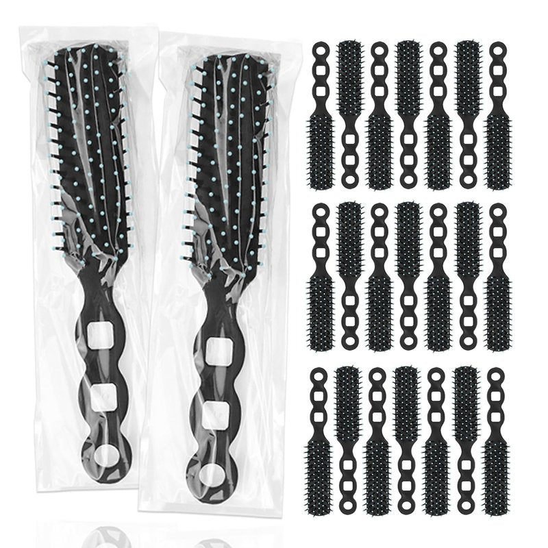 50 Pack Hair Brushes in Bulk for Homeless, Hair Brush Bulk Soft Bristles Brush for Curly Wavy Hair Blow Drying Styling Detangling Suitable for Shelter, Hotel(Black)