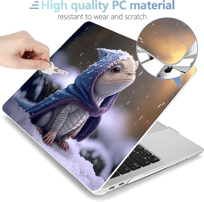 MEEgoodo for MacBook Air 13 inch Case 2021 2020 2019 2018 Released A2337 M1 A2179 A1932 with Touch ID, Plastic Hard Shell & Keyboard Cover Compatible 13.3, Cute Dragon Cub (A2337/A2179/A1932)