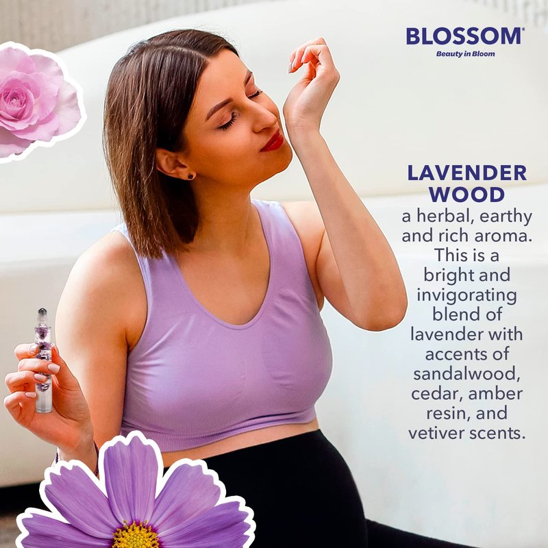 Blossom Roll-On Perfume Oil - Natural Essential Oils & Real Flowers | 2-Pack Lavenderwood & Afleurdesiac