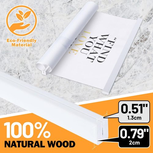 Benjia Magnetic Light Wood Poster Frame - 36x24, 36x48, 36x12 for Photos & Artwork | White
