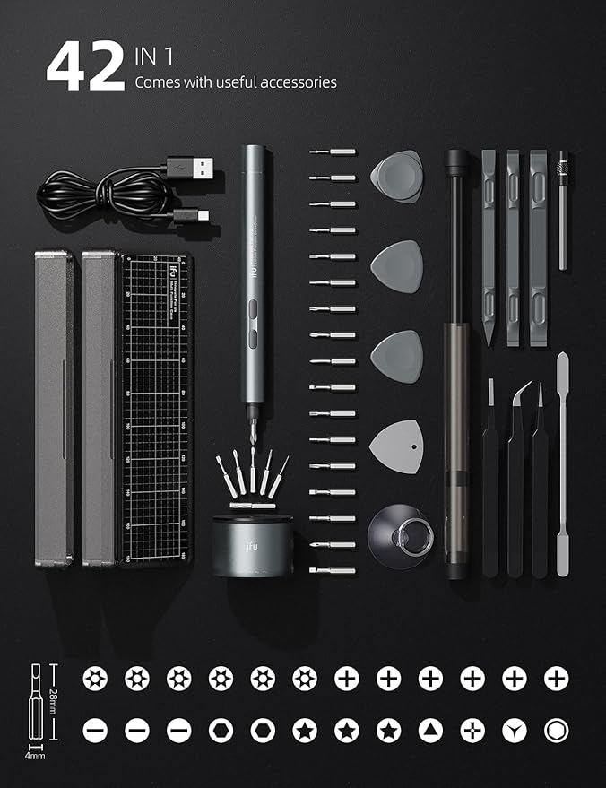 iFu 42-in-1 Mini Electric Screwdriver Kit, Dual-Mode Precision Tool