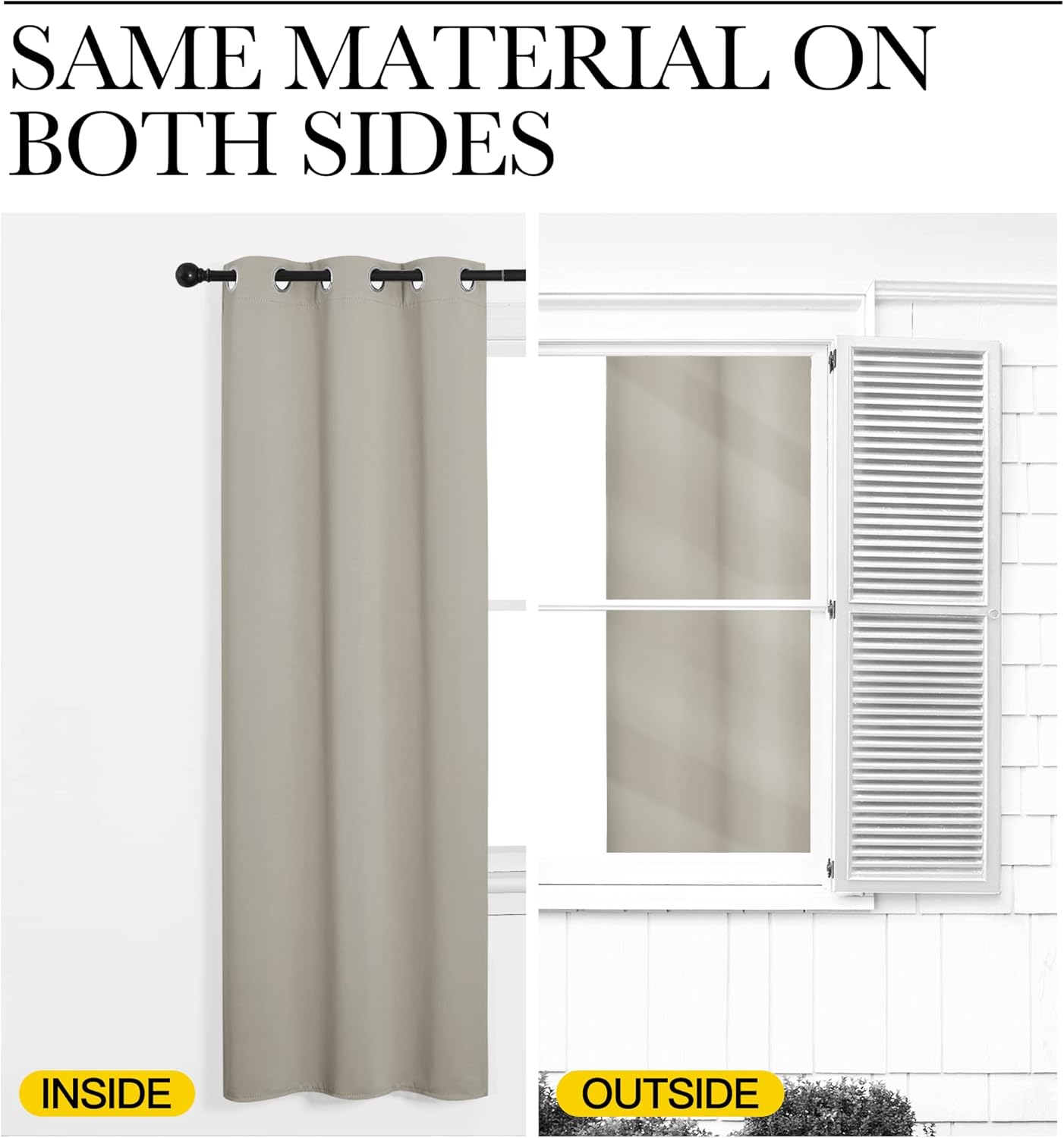 NICETOWN Room Darkening Short Curtain Panels - Thermal Insulated Grommet Drapes (Natural, 2 Panels, W34 x L45)