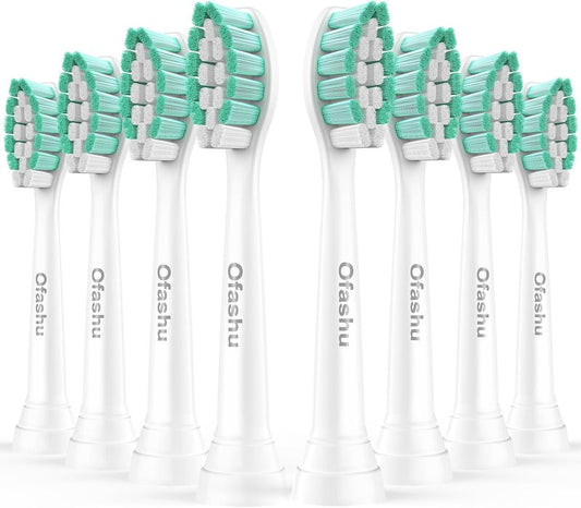 Philips Sonicare Replacement Brush Heads - Compatible with C1, C2, 4100, 5100, 6100 - 8 Pack White