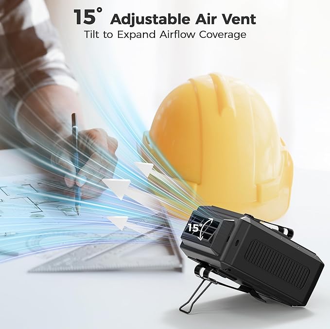 Portable Mini Waist Fan - Rechargeable Clip on Belt Wearable Body Fan, Max 20H Cooling,5 Speeds 16000RPM Turbo Hands-Free Under-Shirt Neck Fan for Outdoor Jobsite Camping Traveling