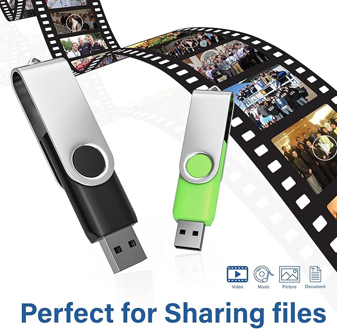 Wooolken Flash Drives 2GB 10 Pack, USB 2.0 Thumb Drives with Keychains Memory Stick USB Drive Pendrive for PC Laptop Computer (Mixcolors)