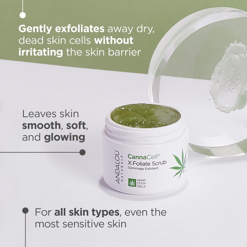 Andalou Naturals CannaCell X.Foliate Scrub, 1.7 Ounces