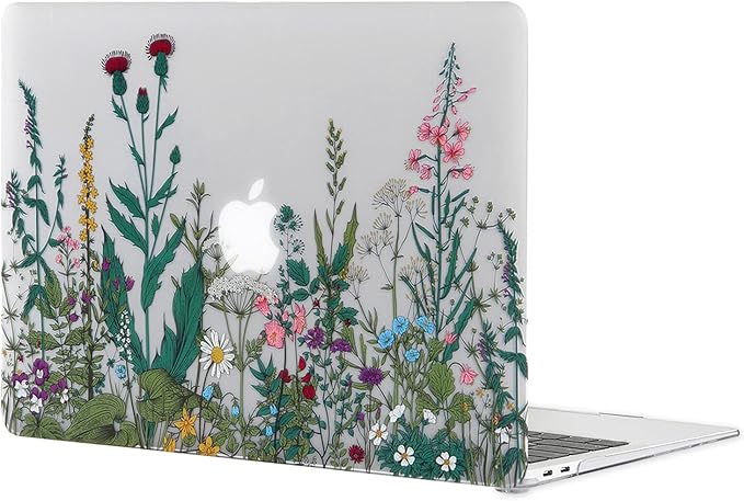 iDonzon Case for MacBook Pro 13 inch M2 M1 A2338 A2289 A2251 A2159 A1989 A1706 2023-2016 Release with Touch ID, 6 in 1 Matte Clear Shell&Keyboard Cover&Screen Protector&Webcam Cover, Garden Flower