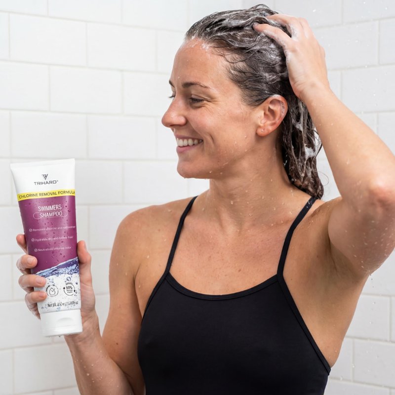 TRIHARD Swimmers Shampoo Extra Boost | Removing Chlorine and Hard Water Negative Effects | Specialized Swim Shampoo (Pack of 2)