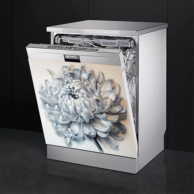 Blooming Flower Dishwasher Magnet Cover Kitchen Dishwasher Sticker, Simplicity Decorative Dishwasher Magnetic Panel Decal 23x26inch
