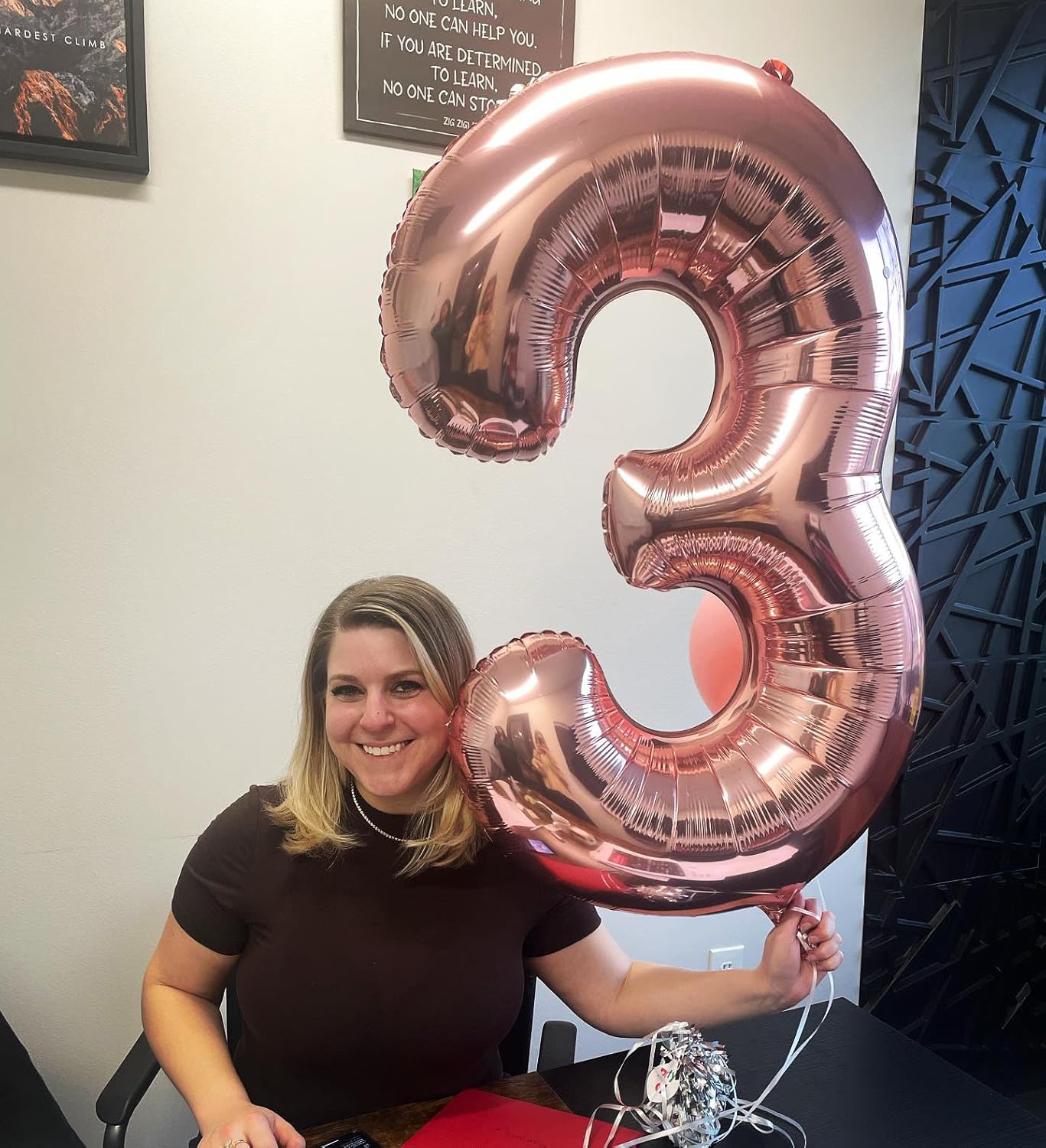 Rose Gold Number 9 Balloon - 40 Inch Giant Foil Balloon for 9th Birthday Party Decorations