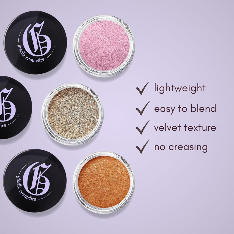 Giselle Cosmetics Olive Gold Mineral Eyeshadow Single, Organic Gold Eyeshadow, Non-Toxic Loose Powder, Olive Green Mineral Eye Shadow, Makeup Pigments
