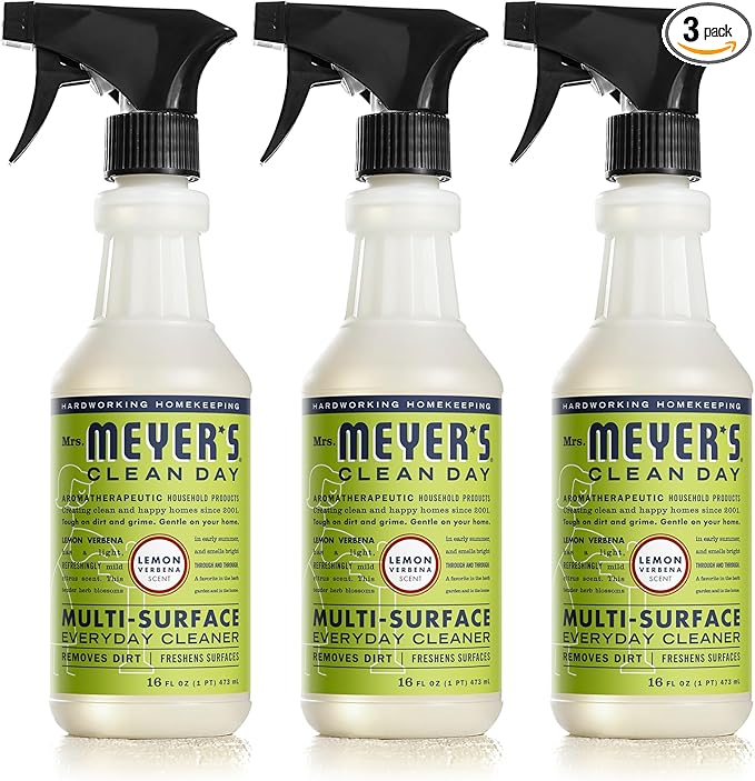 MRS. MEYER'S CLEAN DAY Multi-Surface Everyday Cleaner, Lemon Verbena Scent, 16 Fl Oz Bottle - 3 Pack