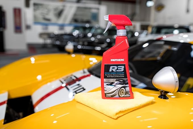Mothers R3 Racing Rubber Remover, 24 oz. — Spray On & Wipe Off Pro Cleaner Removes Rubber Scuff Marks, Dirt & Grime from Paint, Glass, Vinyl Wraps, Tough Yet Gentle on Surfaces (09224)