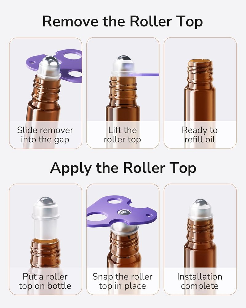 Essential Oil Roller Bottles - 48-Pack 10ml Amber Glass with Stainless Steel Roller Balls | Waterproof Labels